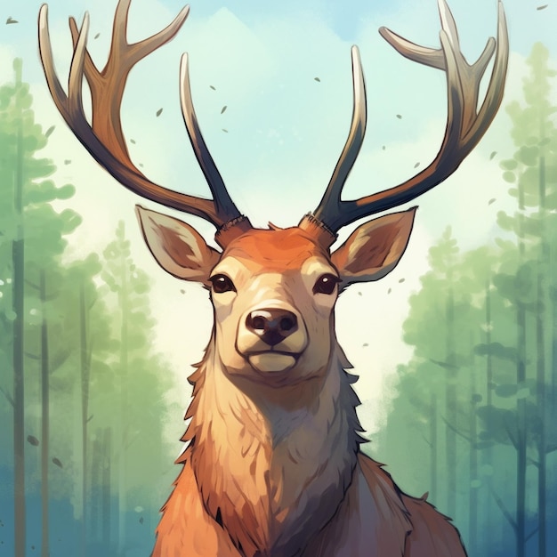 an illustration of deer