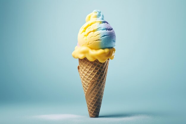 An illustration of a delectable ice cream cone Generative Ai