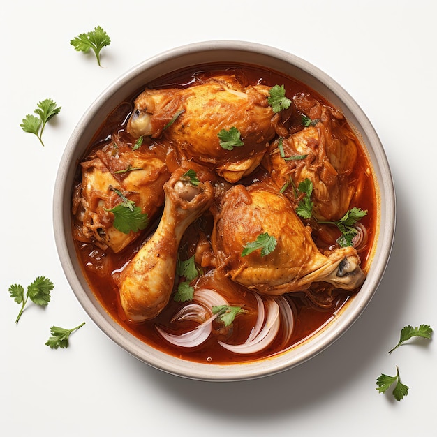 illustration delicious chicken curry top white aesthetic