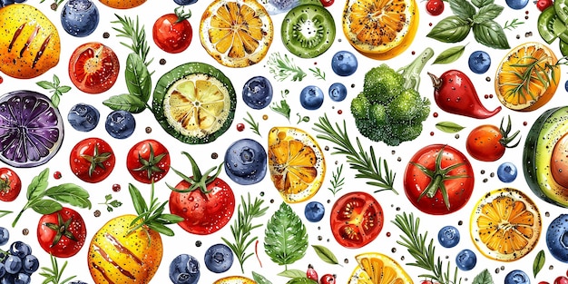 Illustration of delicious food grilled vegetables