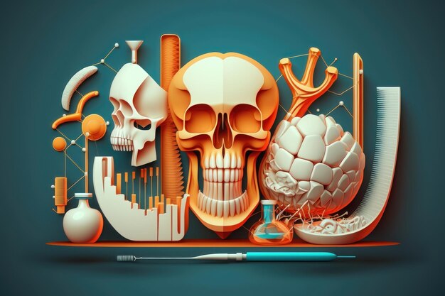 Illustration of a dental concept AI Generation