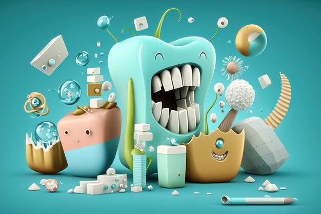 Photo illustration of a dental concept ai generation