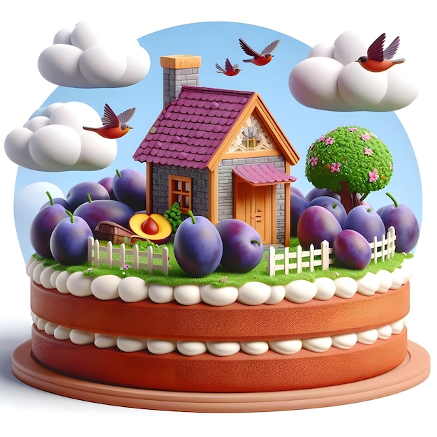 Photo illustration depicting a pancake cake with elements of sugar and fresh fruit