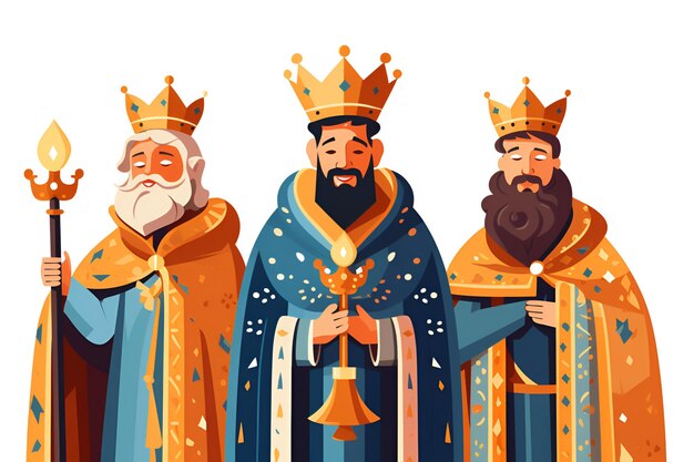 Photo illustration depicting the three kings bearing gifts against a white background epiphany