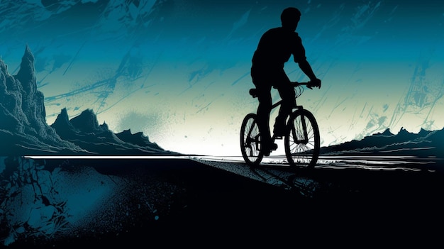 illustration depicts a stylized silhouette of a cyclist pedaling their way through World Bicycle Day