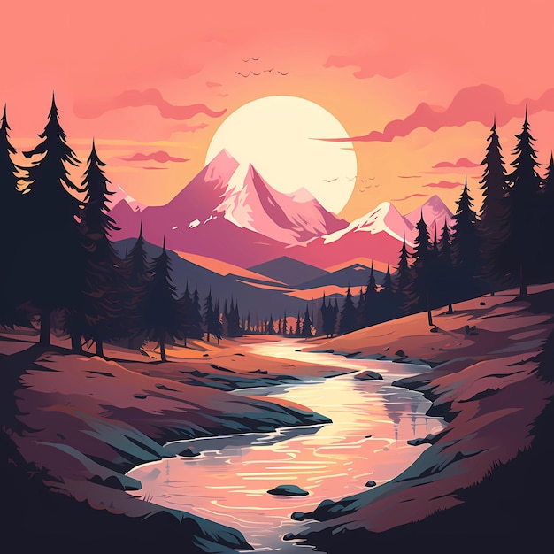 illustration design beautiful nature