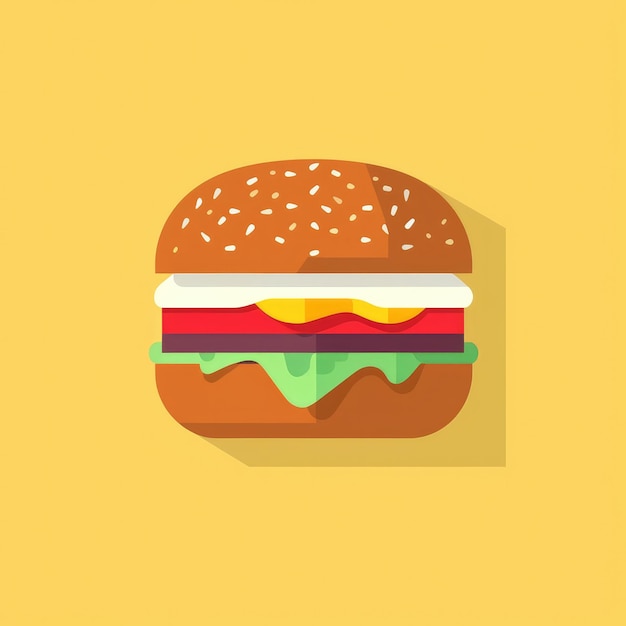 Photo illustration design of a delicious hamburger