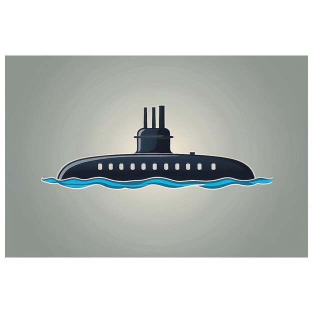 Photo illustration design image of submarine logo icon