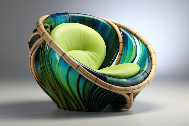 Illustration of design a modern style armchair with organic fluid