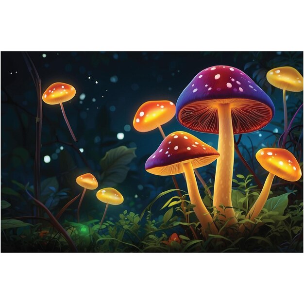 Photo illustration of the design of a mushroom