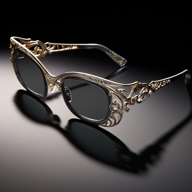 illustration of Designer glasses with intricate detailing partially