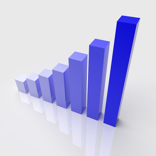 Illustration of diagram with the growing progress. Business concepts