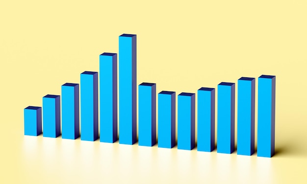 Photo illustration of diagram with the growing progress business concepts