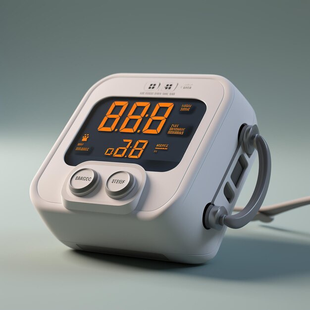 illustration of Digital blood pressure monitor on white backgound