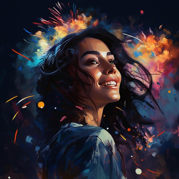 Premium AI Image | illustration of digital painting profile picture
