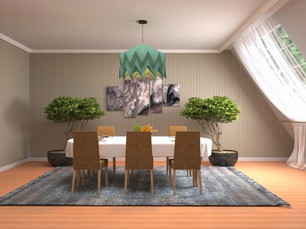 Illustration of the dining room interior