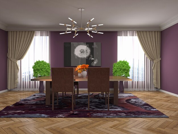 Illustration of the dining room interior