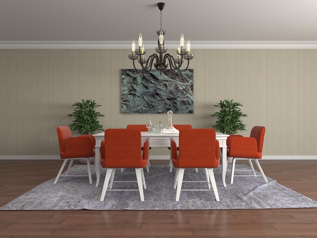 Illustration of the dining room interior