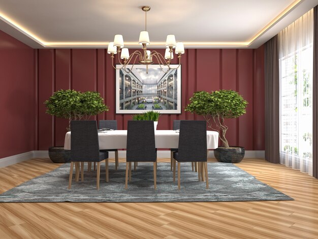 Illustration of the dining room interior