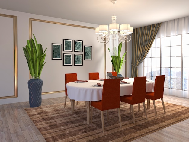 Illustration of the dining room interior