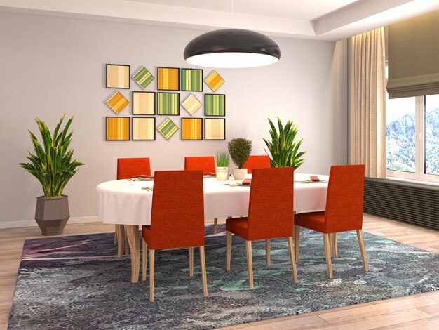 Illustration of the dining room interior