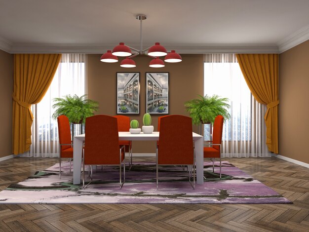 Illustration of the dining room interior