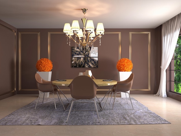 Illustration of the dining room interior