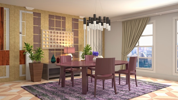 Illustration of the dining room interior