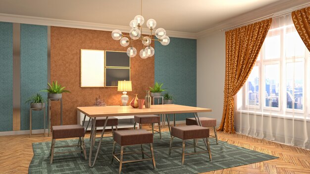 Illustration of the dining room interior