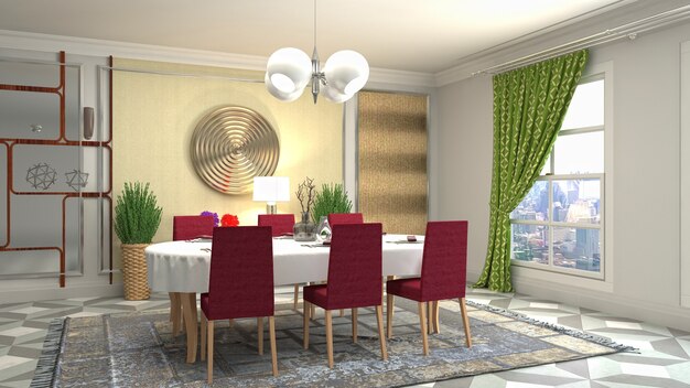 Illustration of the dining room interior