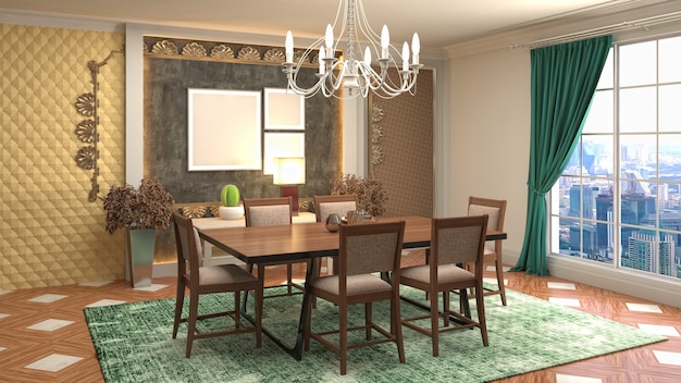 Illustration of the dining room interior