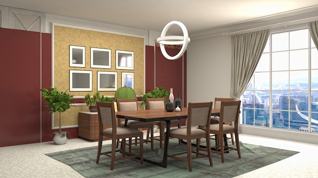 Illustration of the dining room interior
