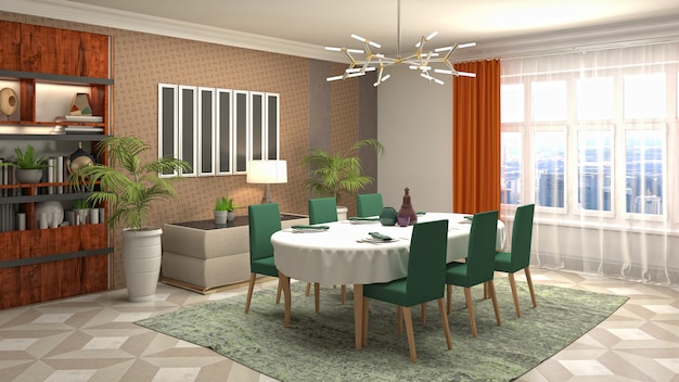 Illustration of the dining room interior