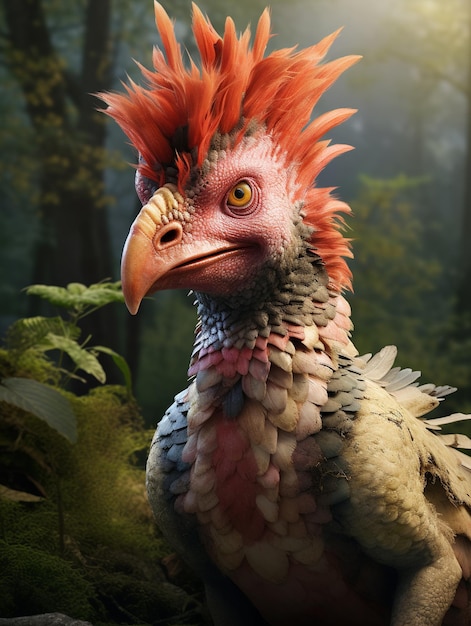 illustration of dinosaur fusion chicken Realistic Natural