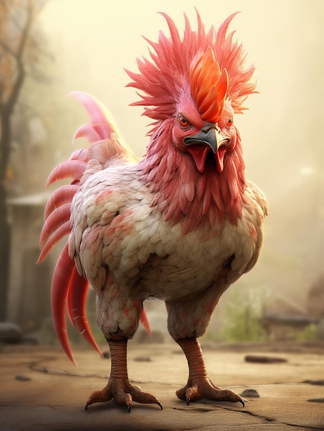 illustration of dinosaur fusion chicken Realistic Natural