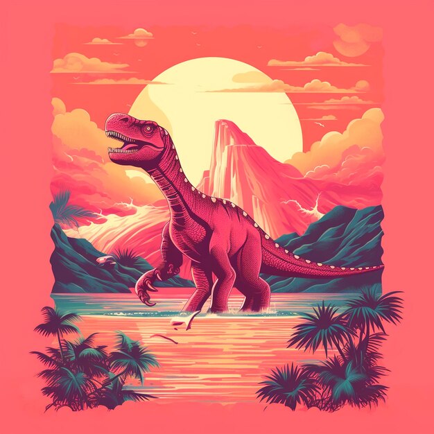 Photo illustration of dinosaur