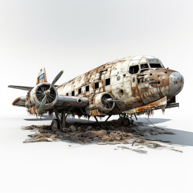 Photo illustration discarded jet with rust creative illustration