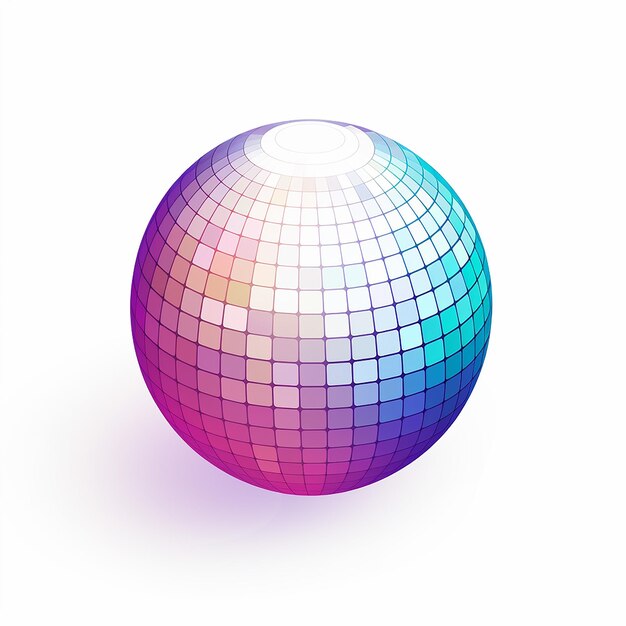 Illustration of a disco ball with white background