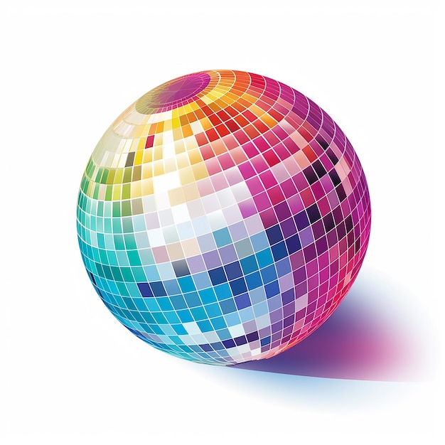 Illustration of a disco ball with white background