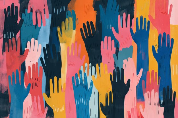 Photo an illustration of diverse hands together