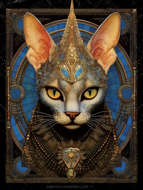 Photo illustration of a divine sphynx cat