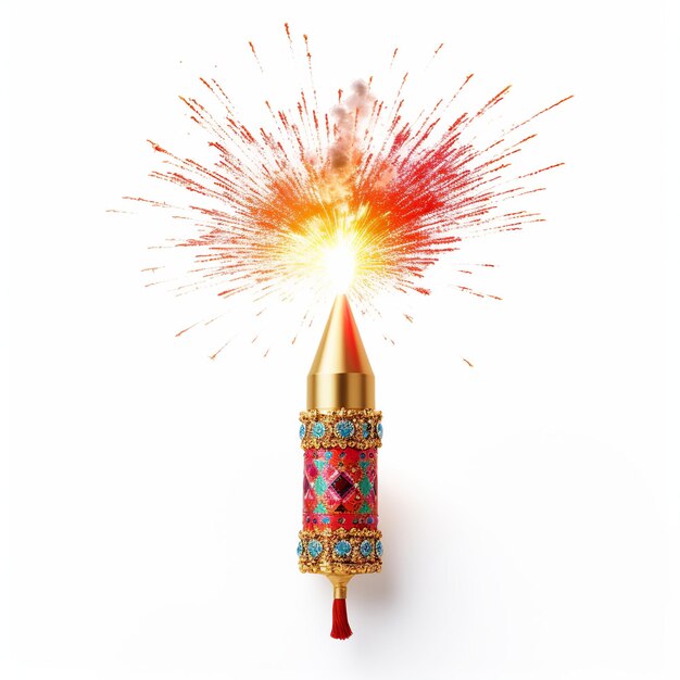 illustration of Diwali bomb firecracker isolated white