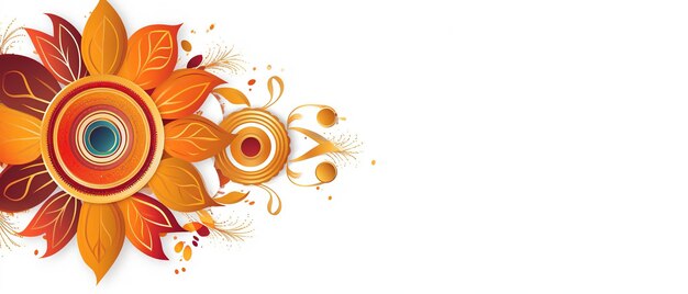 Illustration of diwali festival diya lamp with rangoli at the bottom ai generated