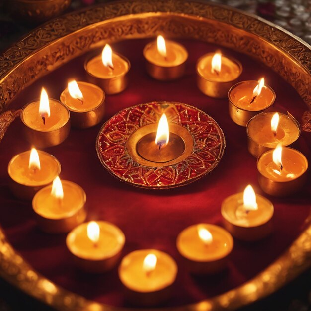 Illustration of diwali festival diya lamp