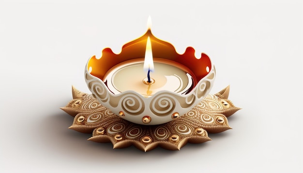 Illustration of diya on Diwali celebrationillustration