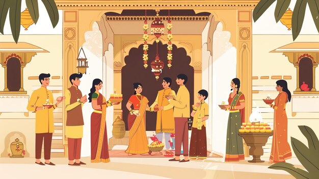 Photo illustration of diya on diwali celebrationillustration