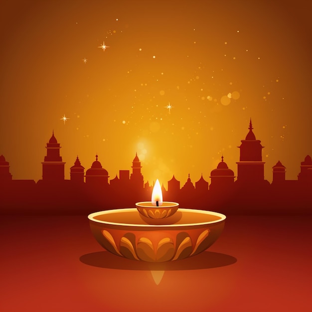 Illustration of diya on Diwali celebrationindia diwali celebration
