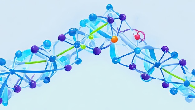 Photo illustration of dna on a light background abstraction