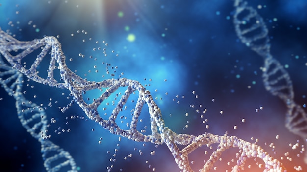 Illustration DNA structure isolated on blue