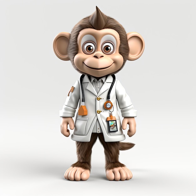 illustration doctor monkey cartoon